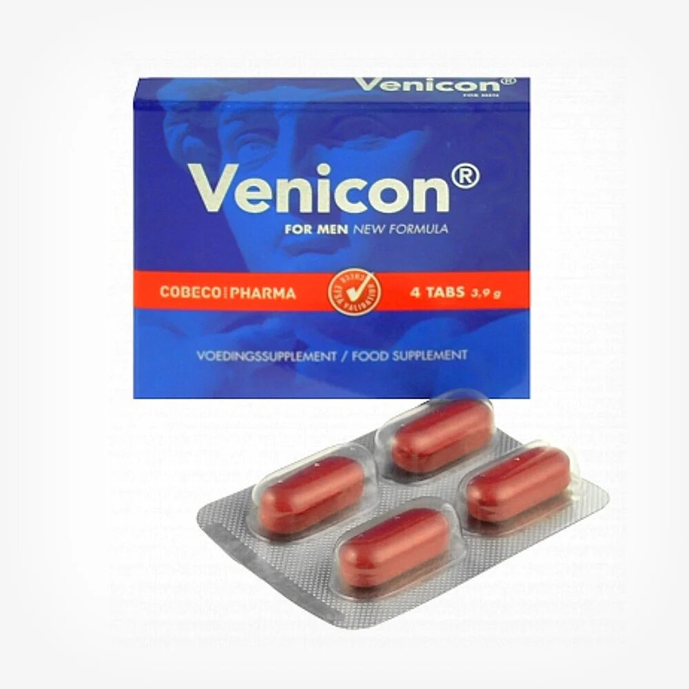 COBECO Capsule VENICON Men pentru stimularea erectiei si imbunatatirea performantelor sexuale 4 buc