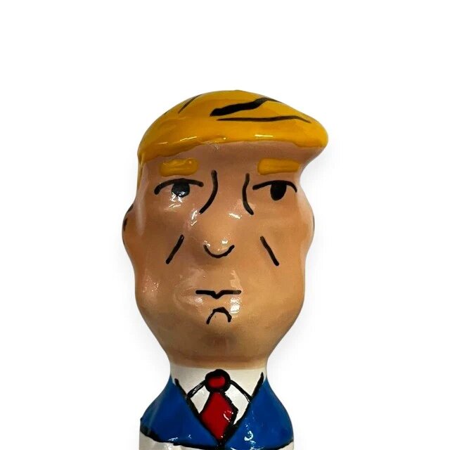 CONDOMERIE Prezervativ decorativ artistic Grumpy Trump pictat manual stil boem din latex