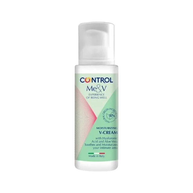 CONTROL Cremă intimă V-cream hidratantă fără parfum cu aloe vera și acid hialuronic pentru femei 50 ml