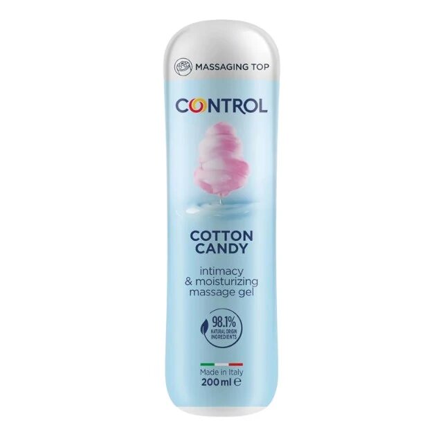 CONTROL Gel pentru masaj și lubrifiant Cotton Candy capac cu bile de masaj aromă de vată de zahăr 200 ml