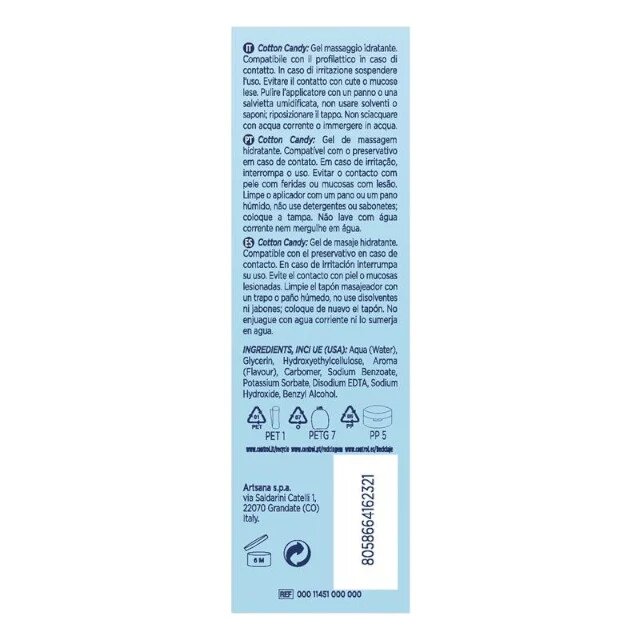 CONTROL Gel pentru masaj și lubrifiant Cotton Candy capac cu bile de masaj aromă de vată de zahăr 200 ml