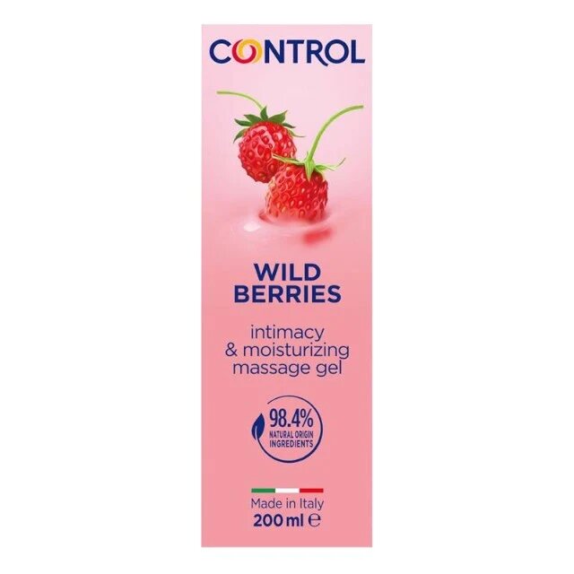 CONTROL Gel pentru masaj și lubrifiant Wild Berries capac cu bile de masaj aromă de fructe de pădure 200 ml