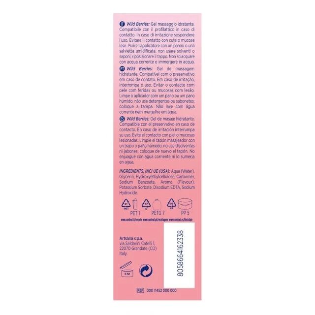 CONTROL Gel pentru masaj și lubrifiant Wild Berries capac cu bile de masaj aromă de fructe de pădure 200 ml