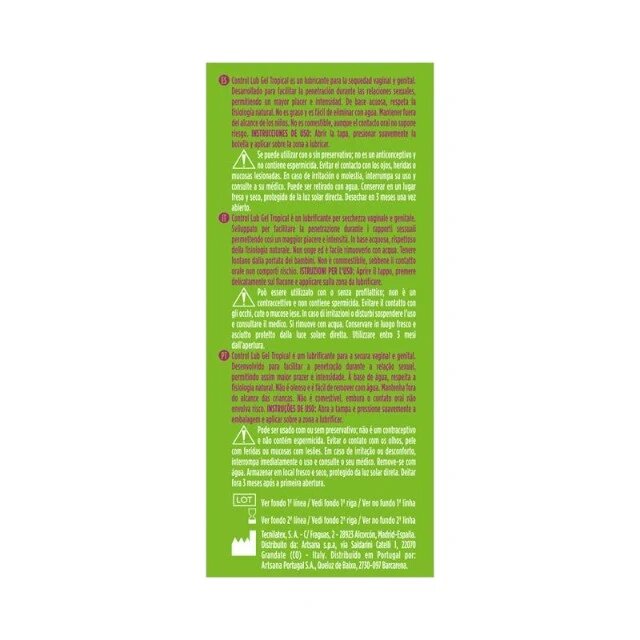 CONTROL Gel - Tropical intim si pentru masaj lubrifiant pe baza de apa 75 ml