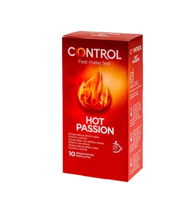 CONTROL Prezervative cu striatii HOT PASSION cu efect de incalzire 1 cutie x 10 buc