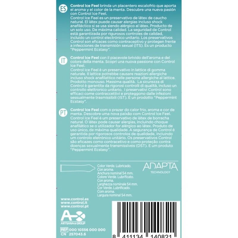 CONTROL Prezervative ICE FEEL cu efect de racire 1 cutie x 10 buc