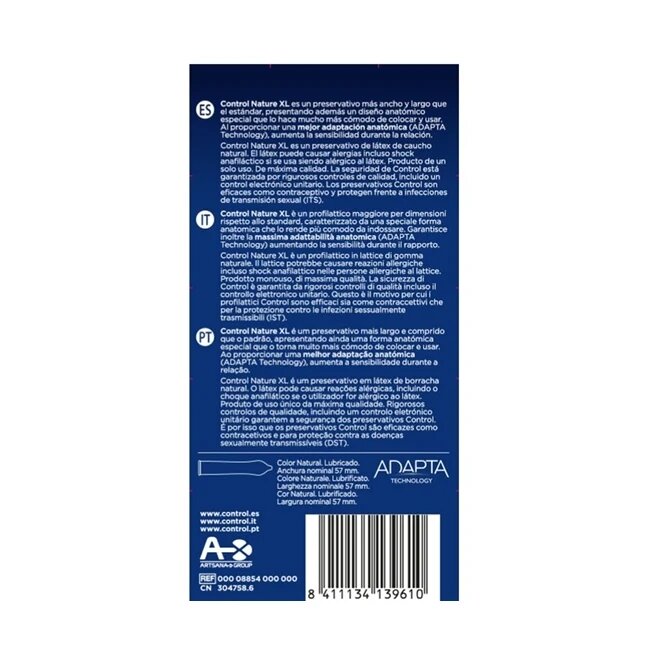 CONTROL Prezervative - NATURE XL extra large 57 mm 12 buc