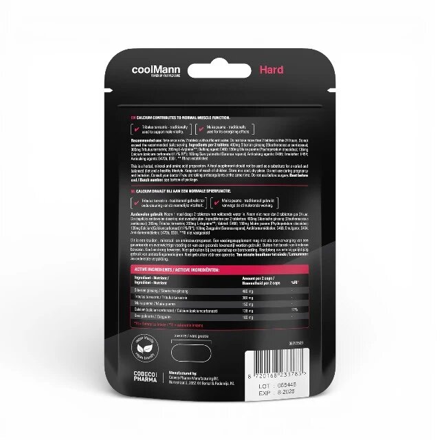 COOLMANN Capsule Hard pentru susținerea vitalității și energiei masculine cu Tribulus Terrestris și Muira Puama 60 buc