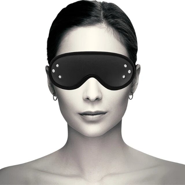 COQUETTE Mască Fantasy Blind Mask pentru jocuri erotice BDSM din piele vegană ajustabilă culoare negru