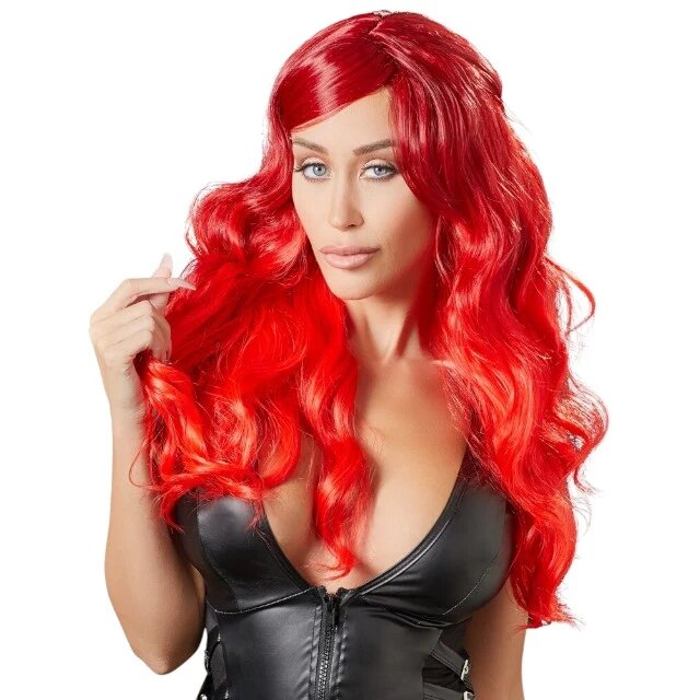 COTTELLI Perucă sexy Accessoires pentru jocuri erotice și costume roleplay cu păr lung și ondulat culoarea roșcat intens