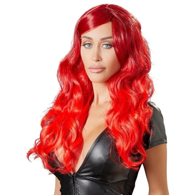 COTTELLI Perucă sexy Accessoires pentru jocuri erotice și costume roleplay cu păr lung și ondulat culoarea roșcat intens