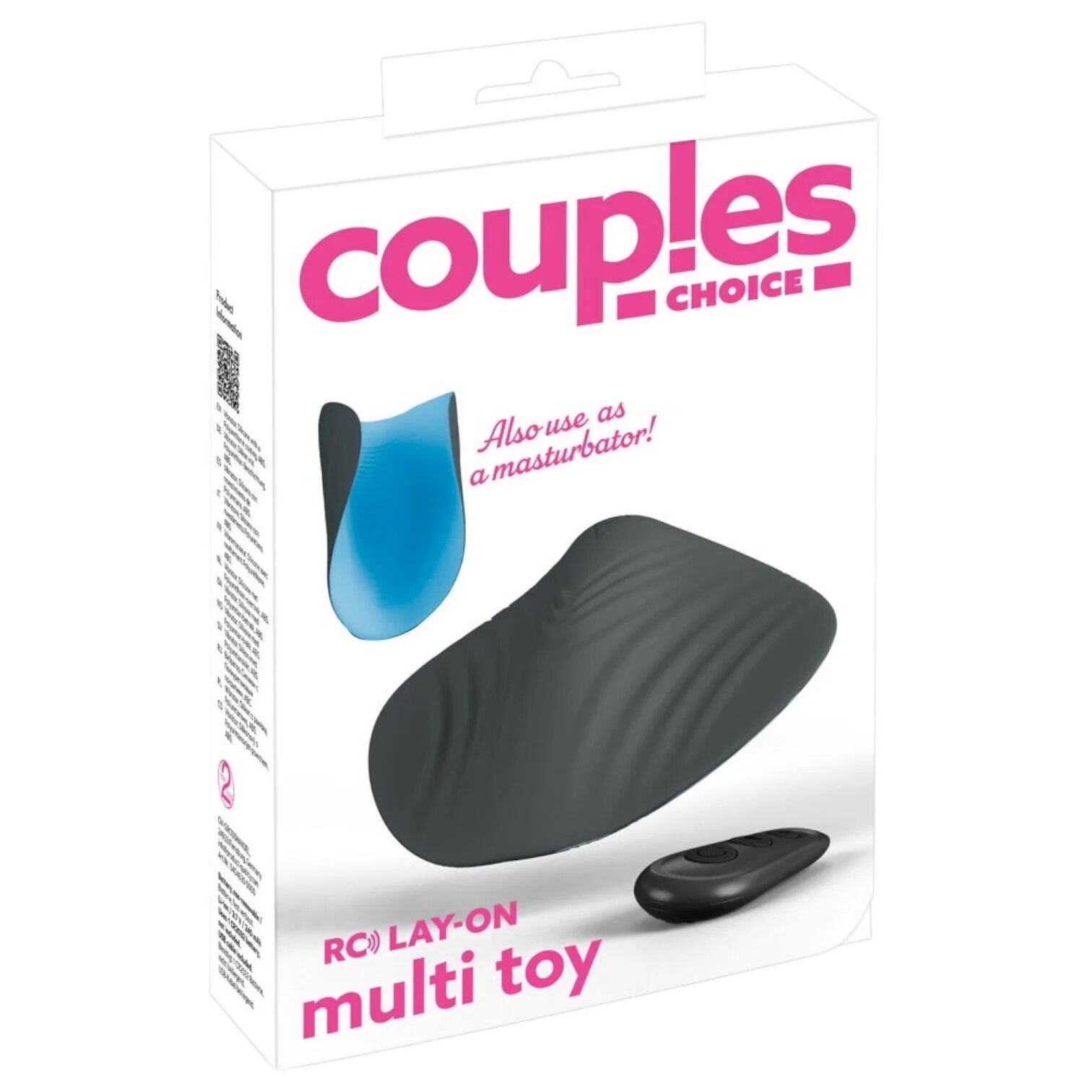 COUPLES CHOICE Vibrator cupluri Lay-on Multi Toy stimulator clitoris și masturbator 10 funcții de vibrație negru cu albastru