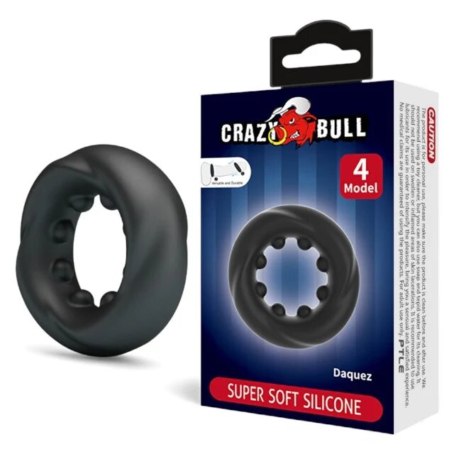 CRAZY BULL Inel pentru penis Daquez cu design ergonomic din silicon rezistent la apă diametru intern 30 mm (model 4)