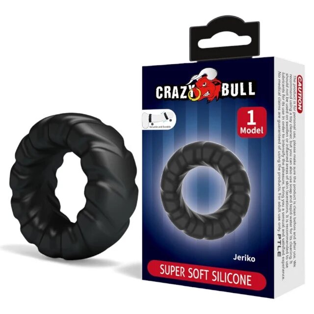 CRAZY BULL Inel pentru penis Jeriko cu design ergonomic din silicon rezistent la apă diametru intern 27 mm (model 1)
