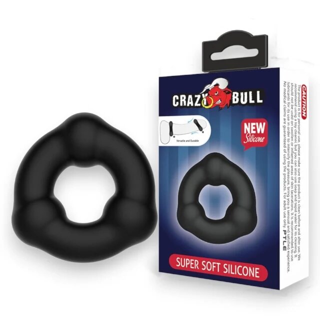 CRAZY BULL Inel pentru penis Super Soft Silicone Ring texturat din silicon foarte fin rezistent la apă diametru intern 18 mm