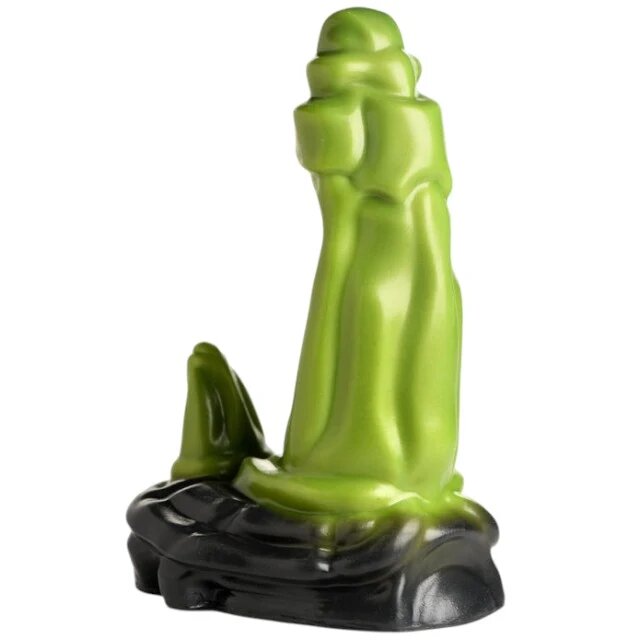 CREATURE COCKS Dildo orc ORC design cu corn pentru jocuri de fantezie bază cu ventuză lungime 17.8 cm verde