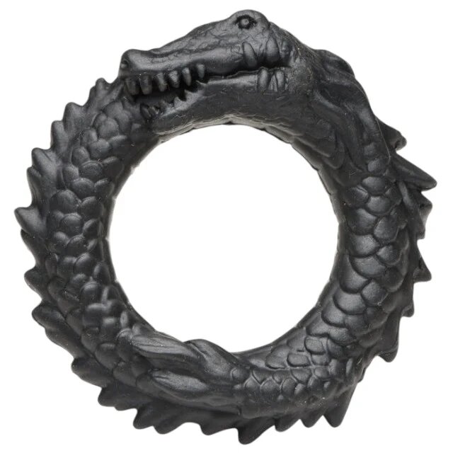 CREATURE COCKS Inel pentru penis Black Caiman în formă de aligator pentru jocuri de fantezie din silicon diametru 4 cm negru