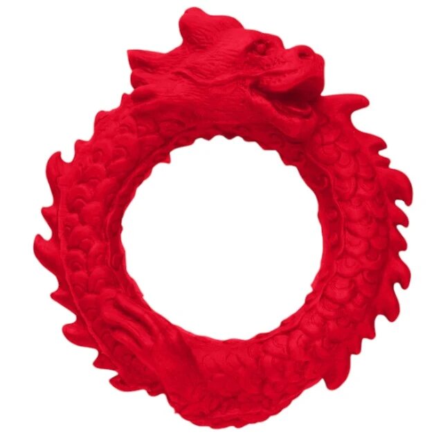 CREATURE COCKS Inel pentru penis Rise of the Dragon pentru jocuri de fantezie din silicon flexibil diametru 4 cm roșu