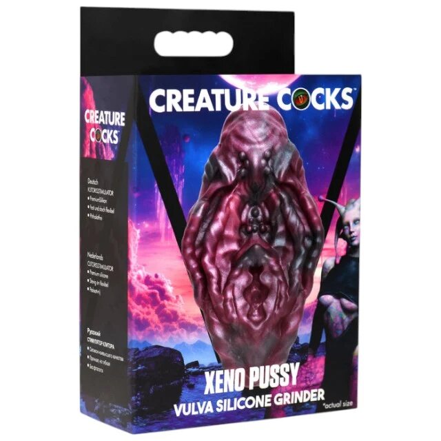 CREATURE COCKS Jucărie erotică Xeno Pussy în formă de vagin galactic texturat pentru stimularea zonelor intime mov