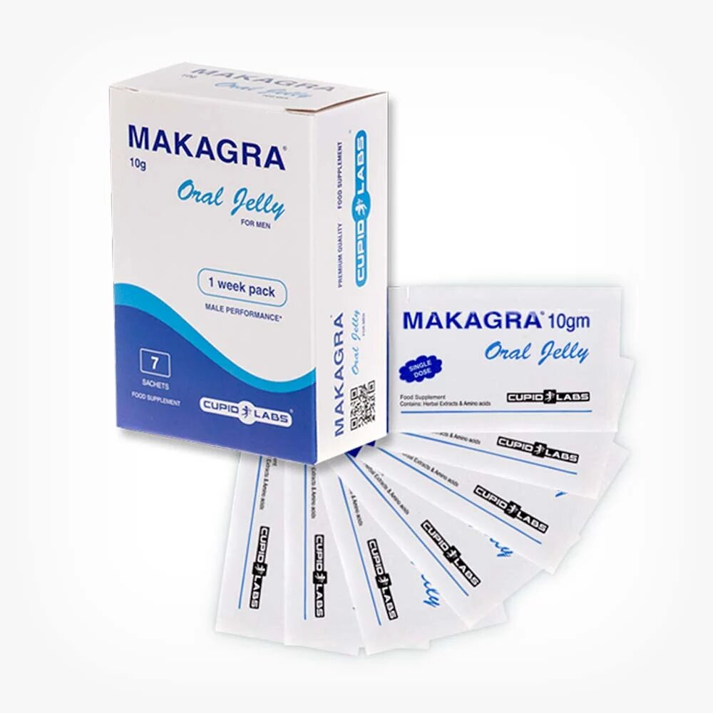 CUPID LABS Jeleu MAKAGRA Oral Jelly pentru susținerea erecțiilor ferme și rapide 7 plicuri