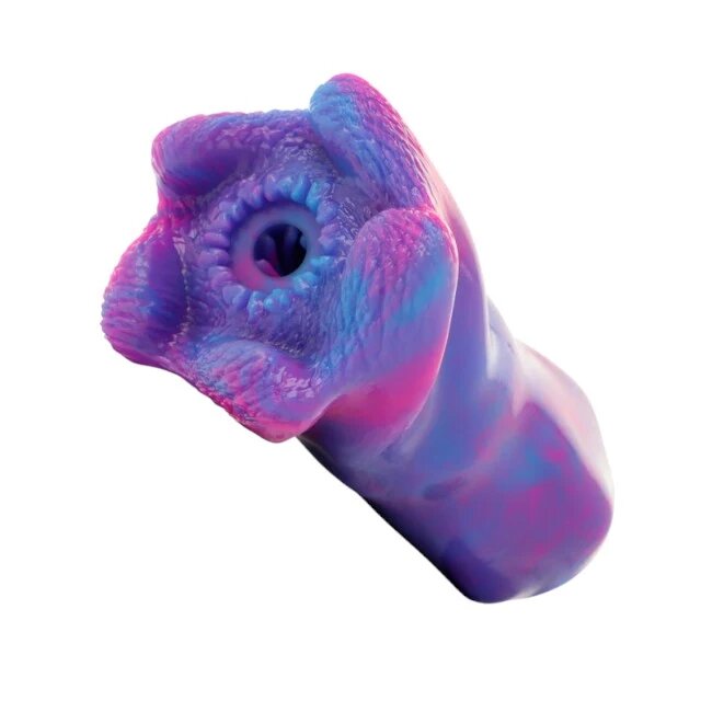 CYBERSILICOCK Masturbator manual EPIC Thetis Cyclops din silicon supermoale flexibil 20 cm mov și roz
