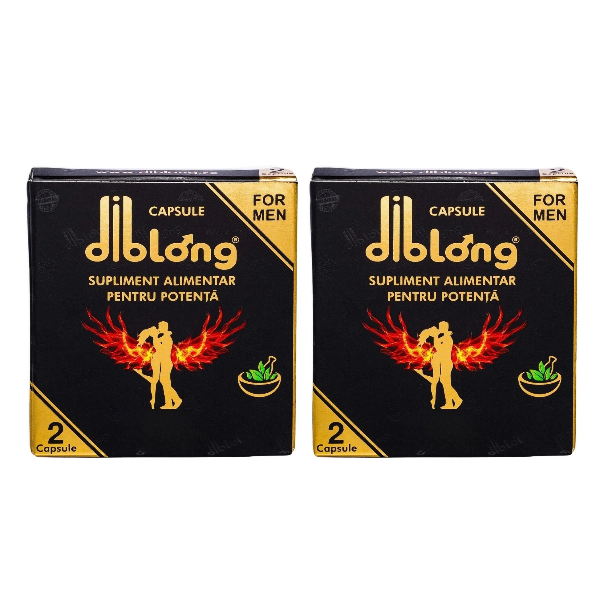 Diblong Capsule Ginseng - supliment alimentar pentru bărbați sub formă de capsule cu plante care susțin sănătatea sexuală și funcția erectilă 2 cutii x 2 buc