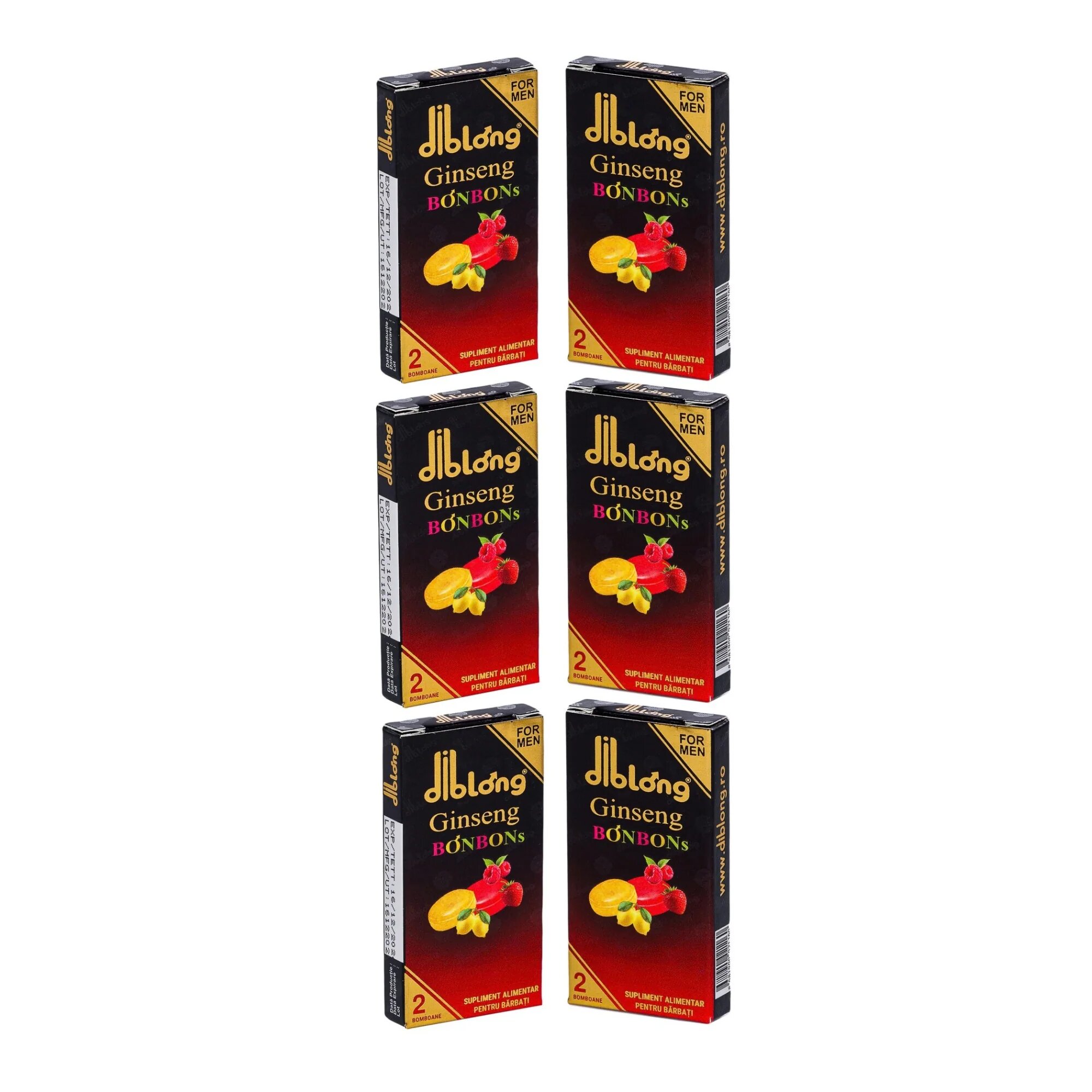 Diblong Ginseng Bonbons - supliment alimentar pentru bărbați bomboane cu ingrediente naturale ce susțin sănătatea sexuală și funcția erectilă 6 cutii x 2 buc