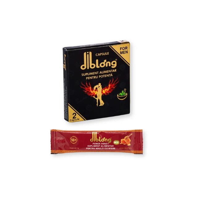 Diblong Pachet pentru cupluri: Supliment alimentar capsule Ginseng 1 cutie x 2 buc + Supliment alimentar cu miere Power Honey 10g 1 buc