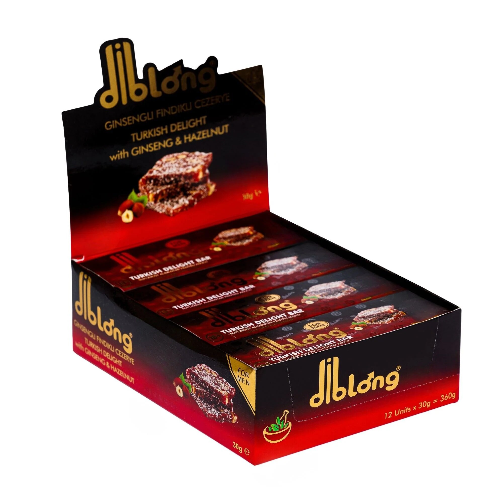 Diblong Turkish Delight for Man - supliment alimentar pentru bărbați pe bază de rahat turcesc cu plante care susțin sănătatea sexuală și funcția de reproducere 12 x 30g