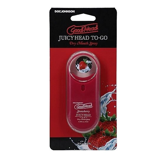 Doc Johnson Spray pentru sex oral GoodHead Juicy Head - Dry Mouth umiditate instantanee cu aroma de Capsuni 9 ml