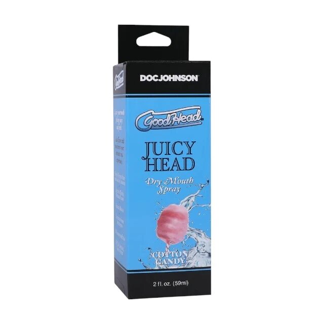 Doc Johnson Spray pentru sex oral GoodHead Juicy Head - Dry Mouth umiditate instantanee cu aroma de Vata de Zahar (Cotton Candy) 59 ml