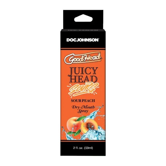 Doc Johnson Spray pentru sex oral GOODHEAD Juicy Head Sours Peach - Dry Mouth stimulează salivarea aromă de piersică (acru) 59 ml