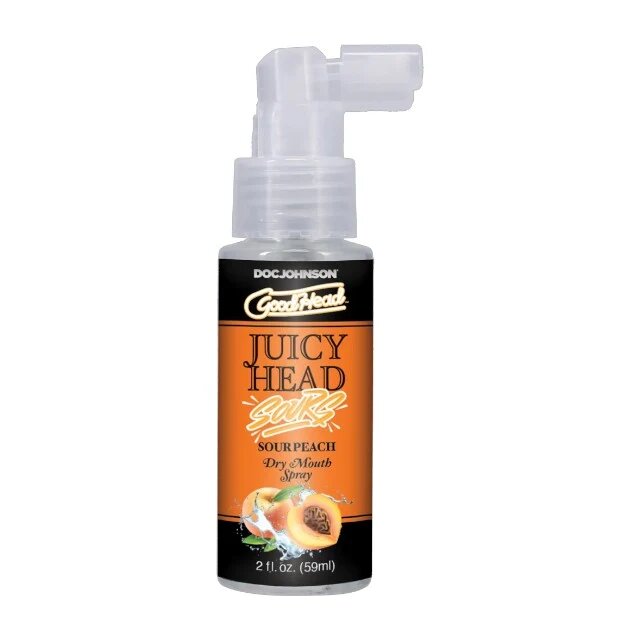 Doc Johnson Spray pentru sex oral GOODHEAD Juicy Head Sours Peach - Dry Mouth stimulează salivarea aromă de piersică (acru) 59 ml