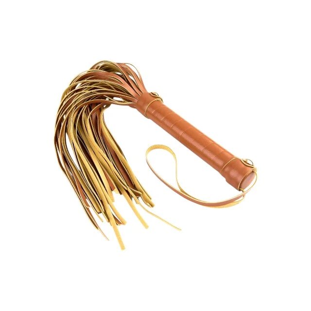 DREAM toys Bici Blaze Elite Flogger pentru jocuri erotice din piele ecologică culoare maro coniac