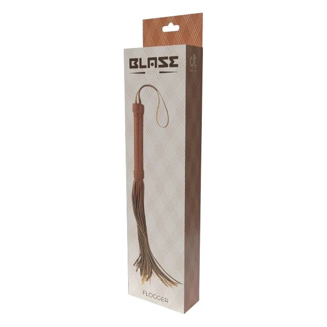 DREAM toys Bici Blaze Elite Flogger pentru jocuri erotice din piele ecologică culoare maro coniac