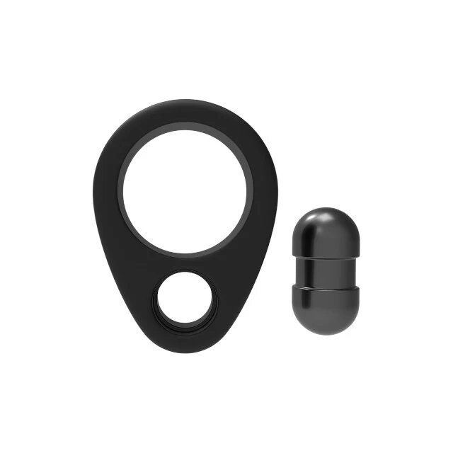 DREAM toys Inel pentru penis RAMROD Cockring Single Weight din silicon cu bilă de oțel detașabilă greutate 57 grame negru