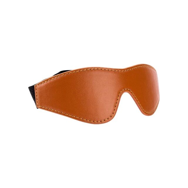 DREAM toys Mască Blaze Elite Mask pentru jocuri erotice din piele ecologică cu bandă elastică culoare maro coniac