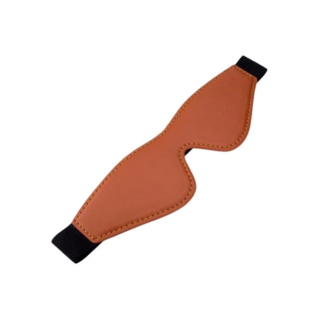 DREAM toys Mască Blaze Elite Mask pentru jocuri erotice din piele ecologică cu bandă elastică culoare maro coniac