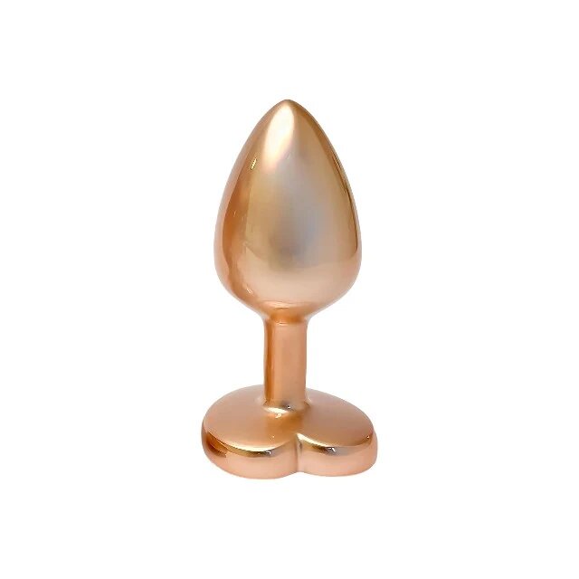 DREAM toys Plug anal Pearl Gold Plug cu bază în formă de inimă lungime 7.1 cm diametru 2.7 cm auriu mărime S