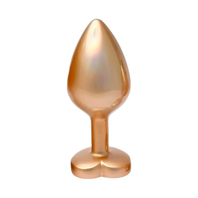 DREAM toys Plug anal Pearl Gold Plug cu bază în formă de inimă lungime 8.3 cm diametru 3.4 cm auriu mărime M