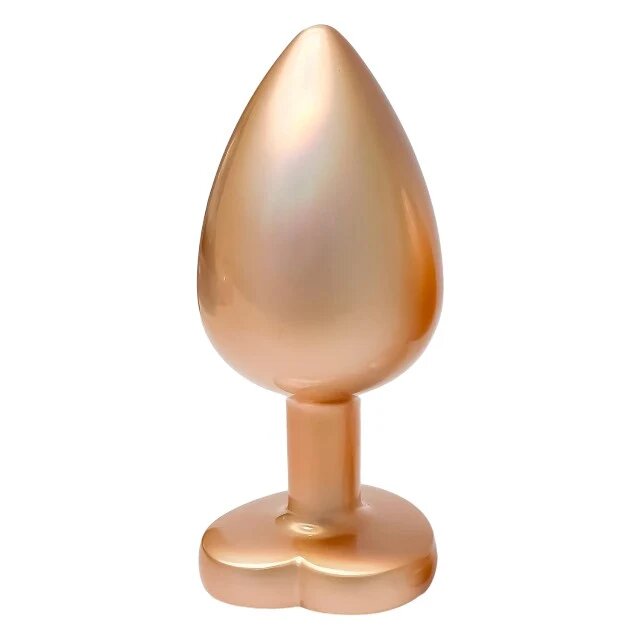 DREAM toys Plug anal Pearl Gold Plug cu bază în formă de inimă lungime 9.5 cm diametru 4.3 cm auriu mărime L