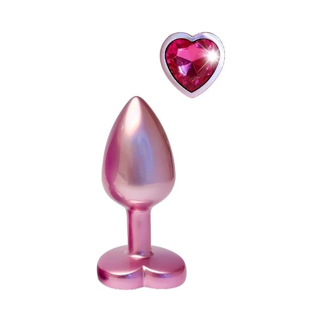 DREAM toys Plug anal Pearl Pink Plug cu bază în formă de inimă lungime 7.1 cm diametru 2.7 cm roz mărime S