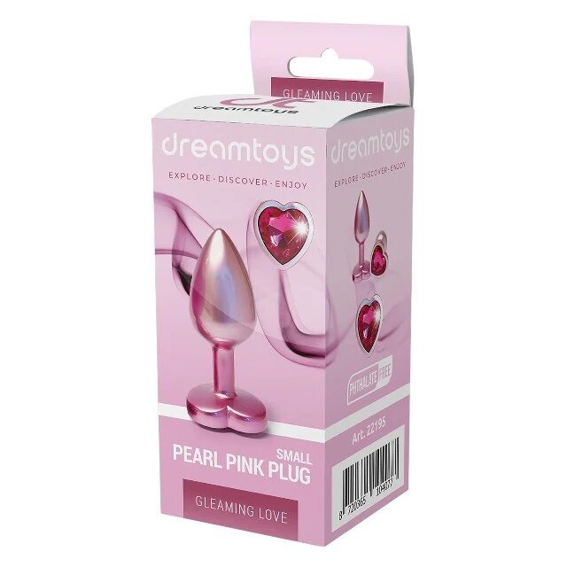 DREAM toys Plug anal Pearl Pink Plug cu bază în formă de inimă lungime 7.1 cm diametru 2.7 cm roz mărime S