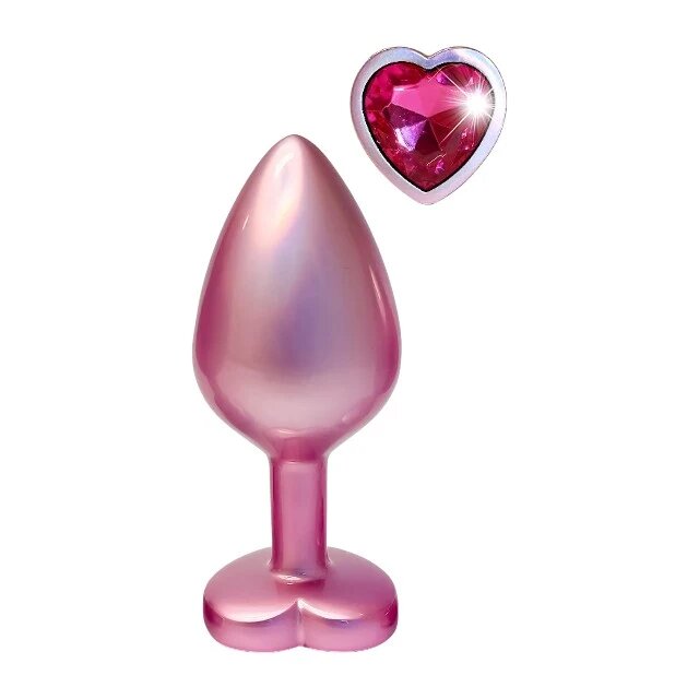 DREAM toys Plug anal Pearl Pink Plug cu bază în formă de inimă lungime 8.3 cm diametru 3.4 cm roz mărime M
