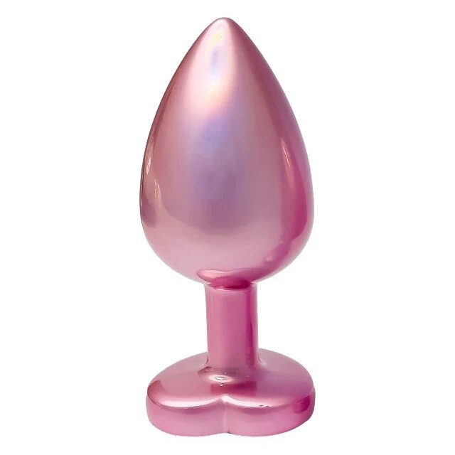 DREAM toys Plug anal Pearl Pink Plug cu bază în formă de inimă lungime 9.5 cm diametru 4.3 cm roz mărime L