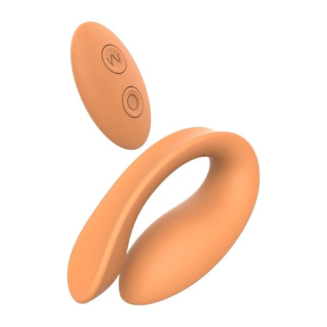 DREAM toys Vibrator dublu Glam Couples Vibrator control prin telecomandă 7 funcții de vibrație culoare portocaliu