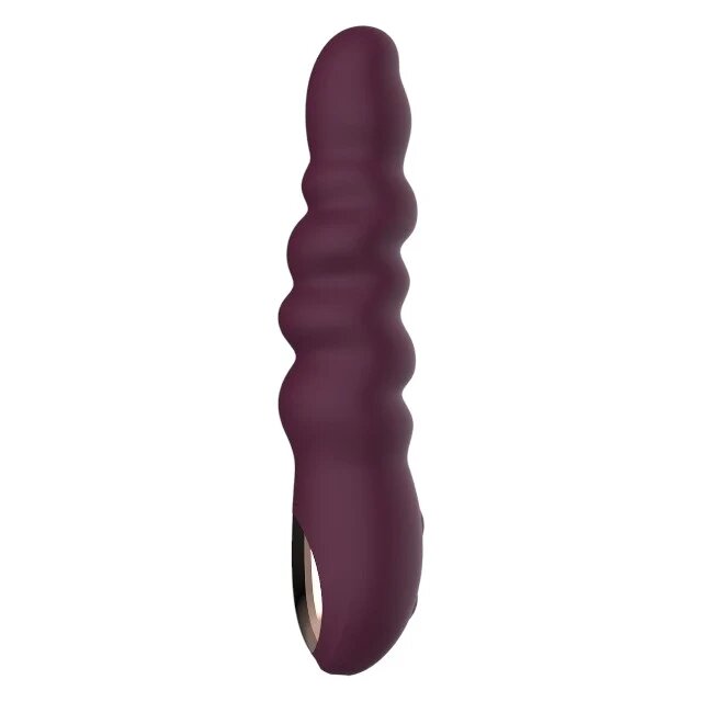 DREAM toys Vibrator Essentials Ribbed Power Vibe cu 5 funcții de vibrație 5 viteze rezistent la apă IPX6 lungime 21.5 cm mov