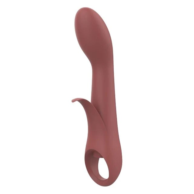 DREAM toys Vibrator Nude Sierra G-Spot Duo pentru stimularea clitorisului și punctului G 10 funcții de vibrație cărămiziu