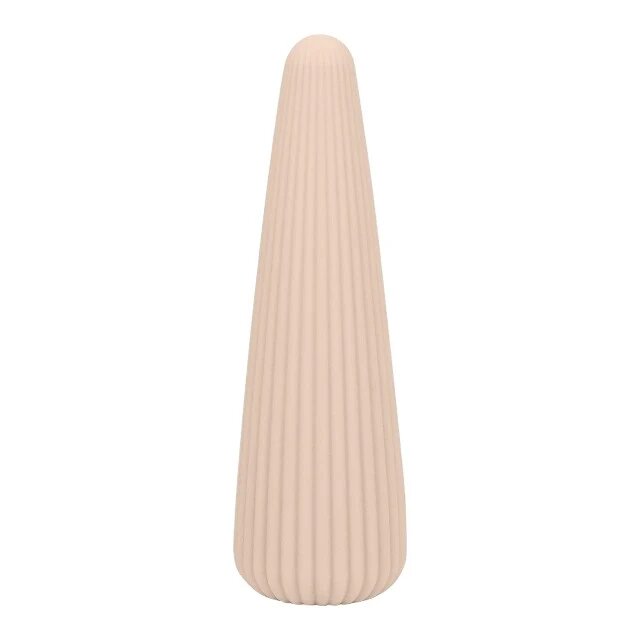 DREAM toys Vibrator Nude Zina în formă de con cu striații verticale 10 funcții de vibrație lungime 12.5 cm crem