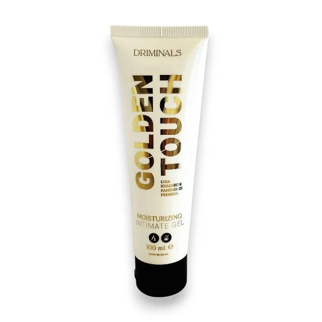 DRIMINALS Gel intim pentru femei Golden Touch potrivit pentru lubrifiere masaj și hidratare cu acid hialuronic 100 ml